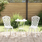 Tuin bistro set 2-persoons wit aluminium