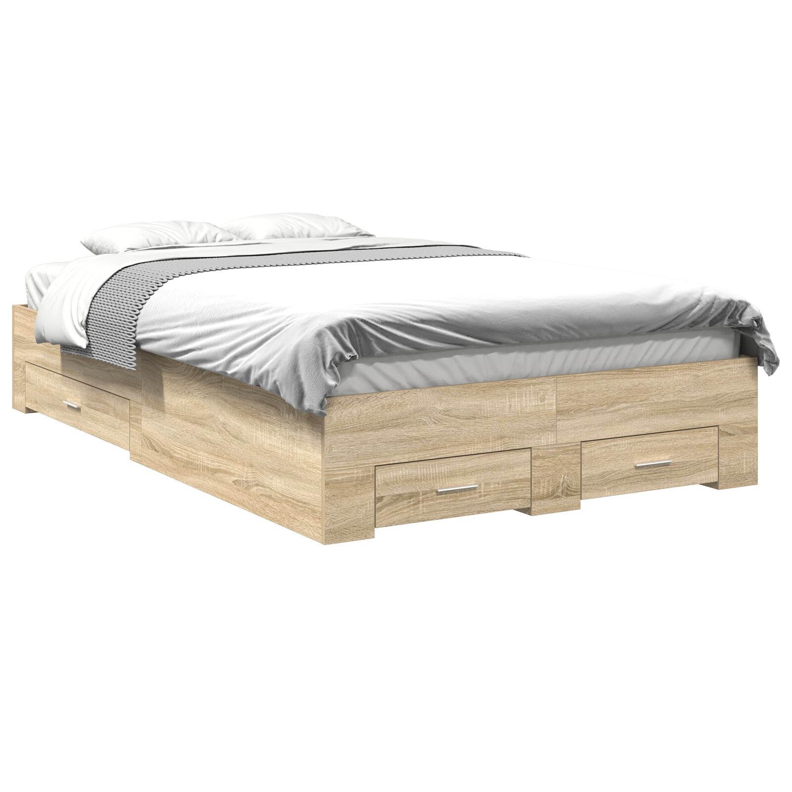 Bedframe Sonoma Eiken 140x200 cm Samengesteld Hout