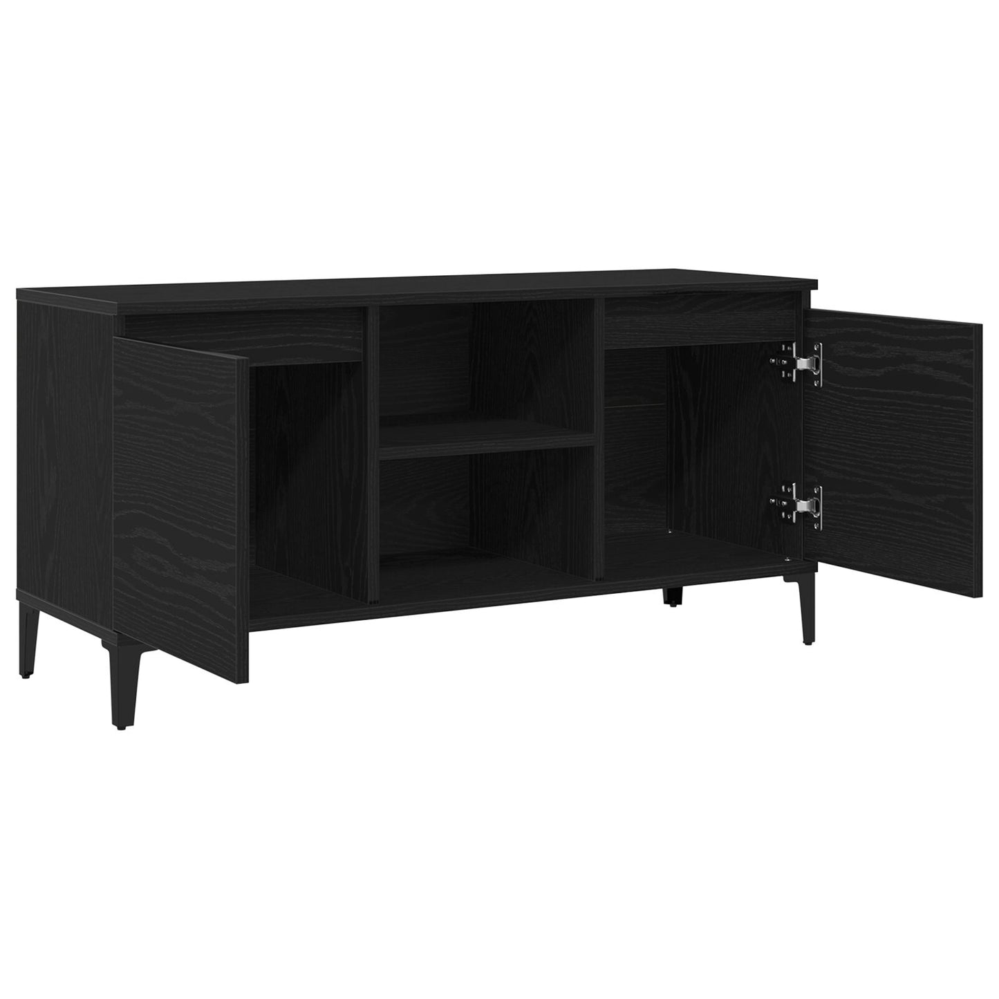Tv-Kast Zwart Eiken 102X35X50 Cm Bewerkt Hout