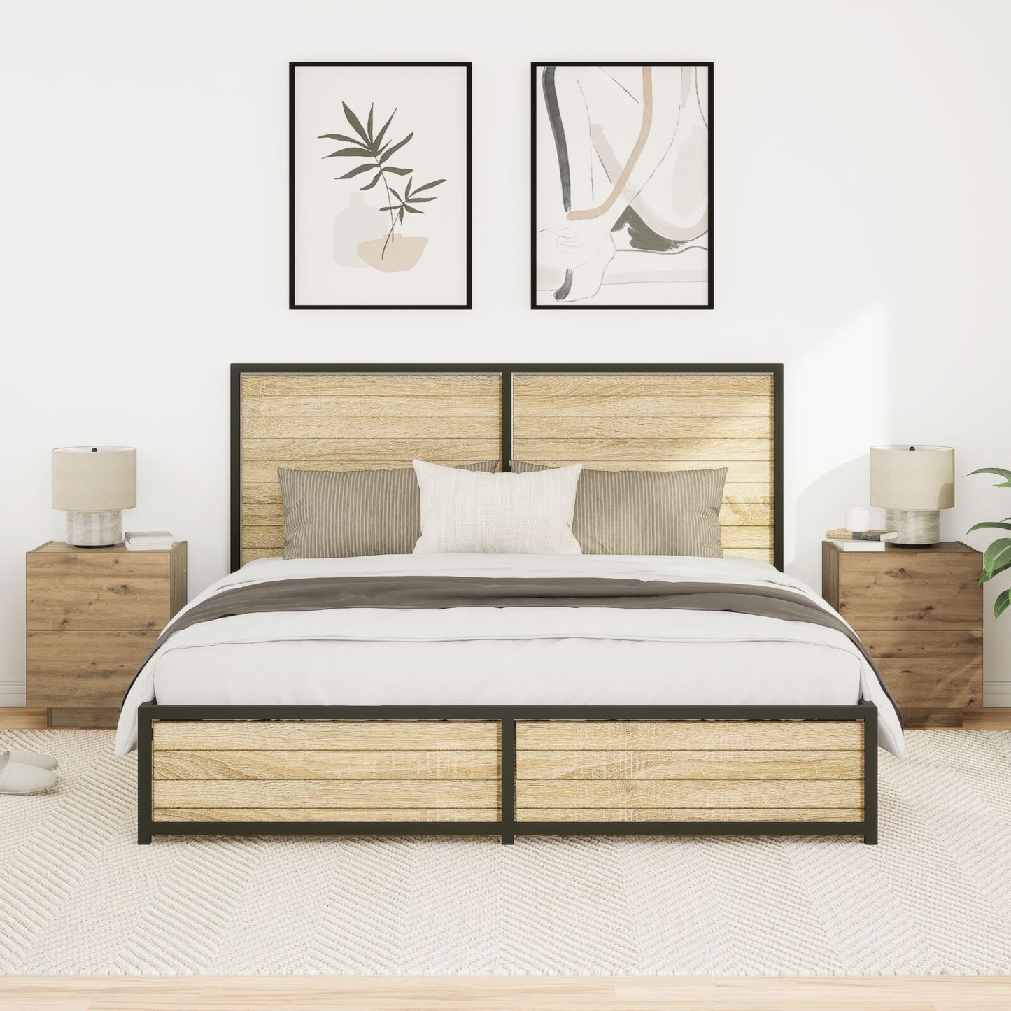 Nachtkastjes Met Led-Verlichting 2 Stuks Artisan Eiken 45X40X55 Cm