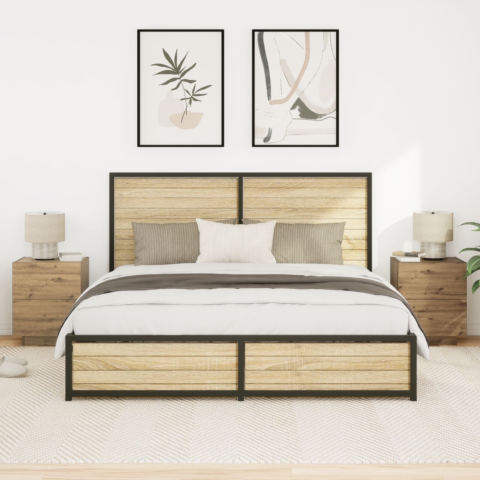 Nachtkastjes Met Led-Verlichting 2 Stuks Artisan Eiken 45X40X55 Cm