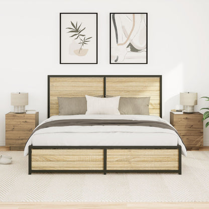 Nachtkastjes Met Led-Verlichting 2 Stuks Artisan Eiken 45X40X55 Cm
