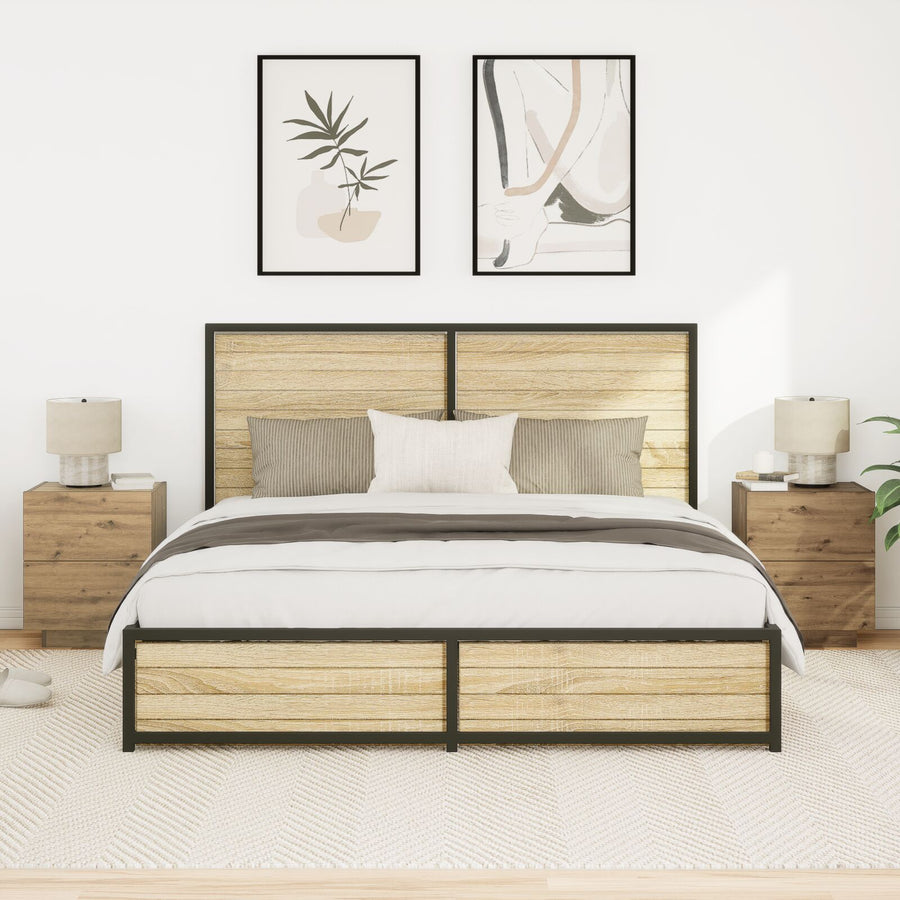 Nachtkastjes Met Led-Verlichting 2 Stuks Artisan Eiken 45X40X55 Cm