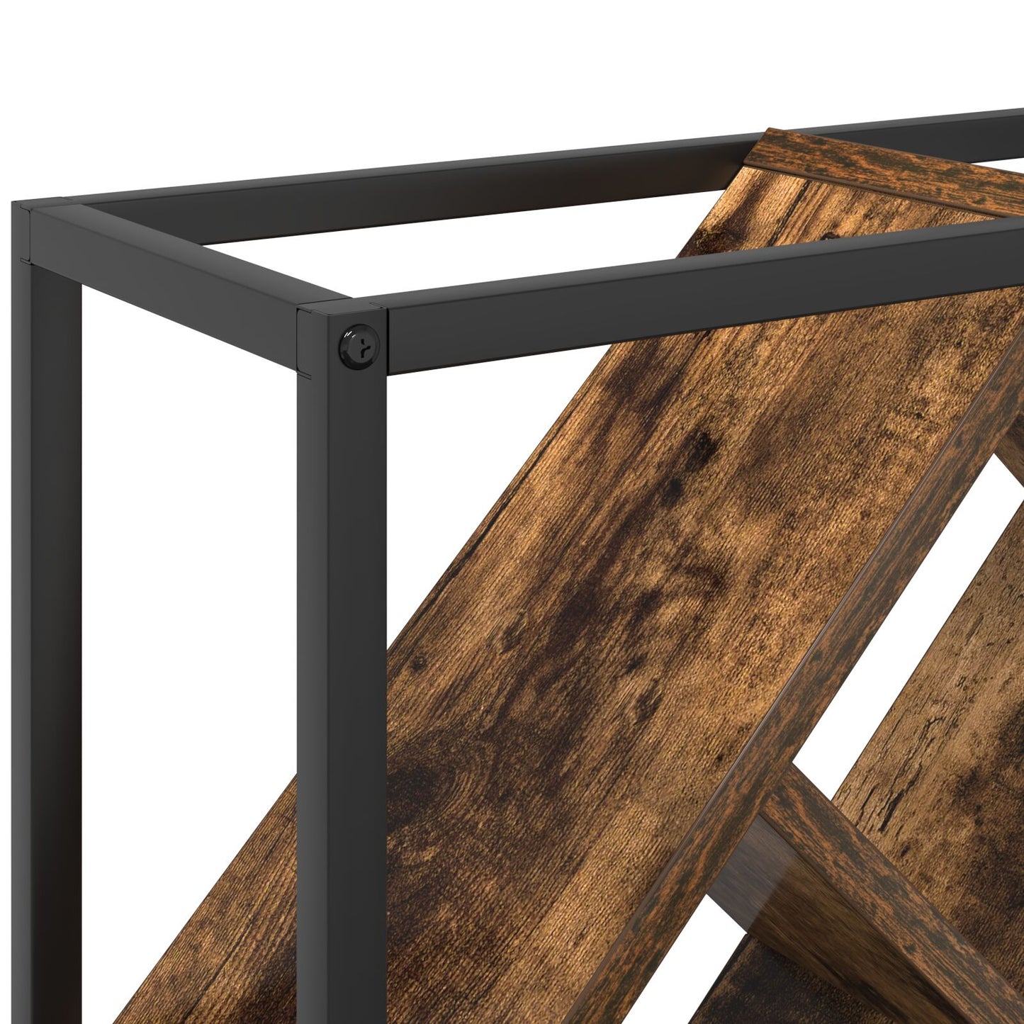 Wijnrekken Metalen Frame En Houten Planken Gerookt eiken