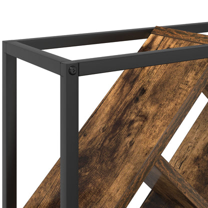 Wijnrekken Metalen Frame En Houten Planken Gerookt eiken