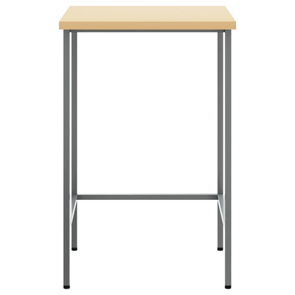 Werktafel 55X55X85 Cm Staal En Bewerkt Hout Grijs Hoektafel