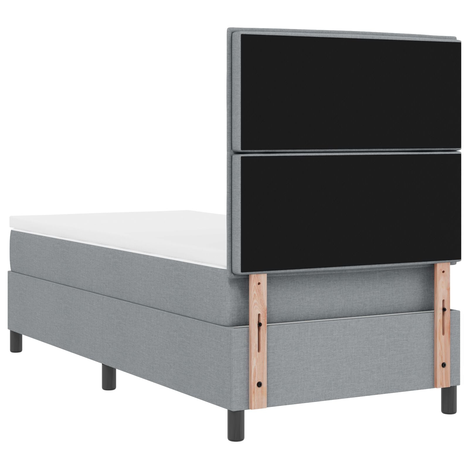 Boxspringbed Met Matras Stof Lichtgrijs 100 x 200 cm Lijnen ontwerp