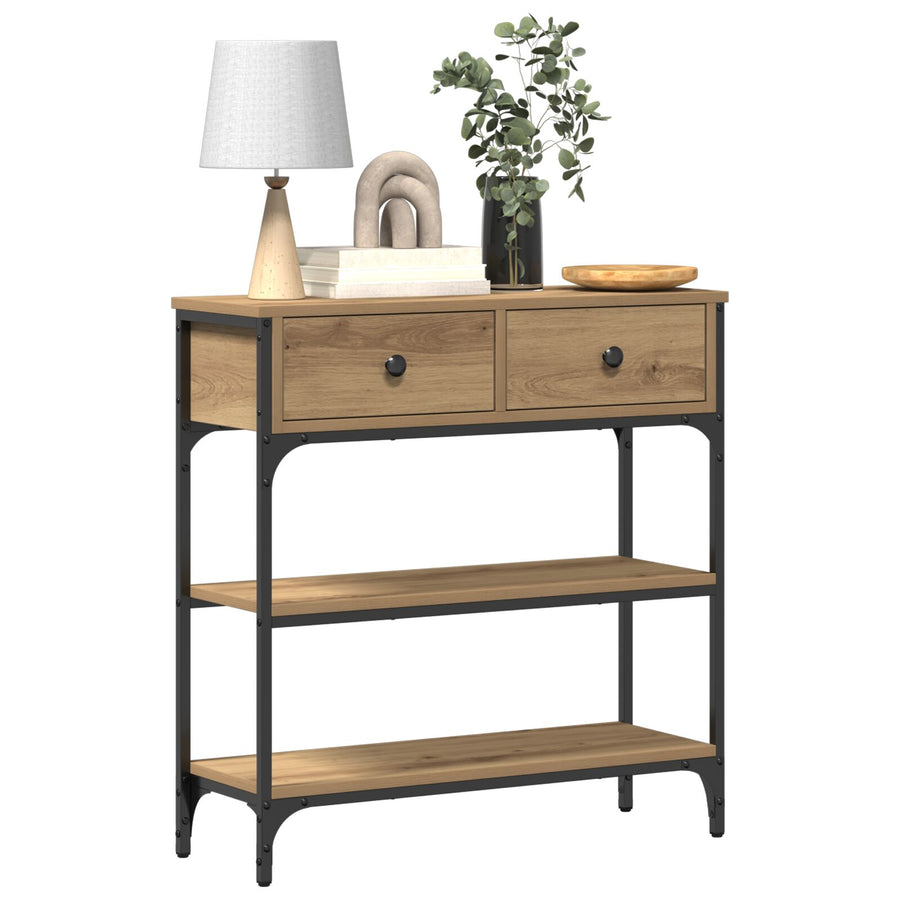 Console Tafel Artisan Eiken 72,5X25X75 Cm Engineered Hout & Staal