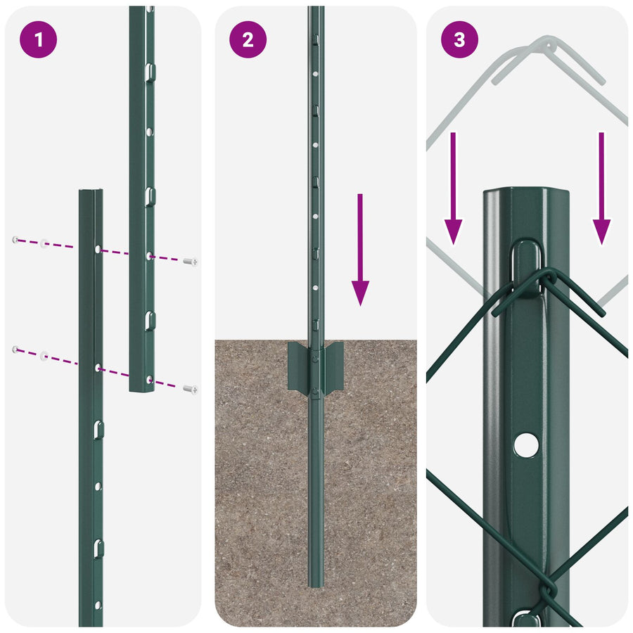 Kettinglink Hek Met 10 U Palen Groen 1.4X10 M Staal