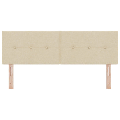 Hoofdbord Met Knopen Tufted Stof Crème 160 cm Laag hoofdbord