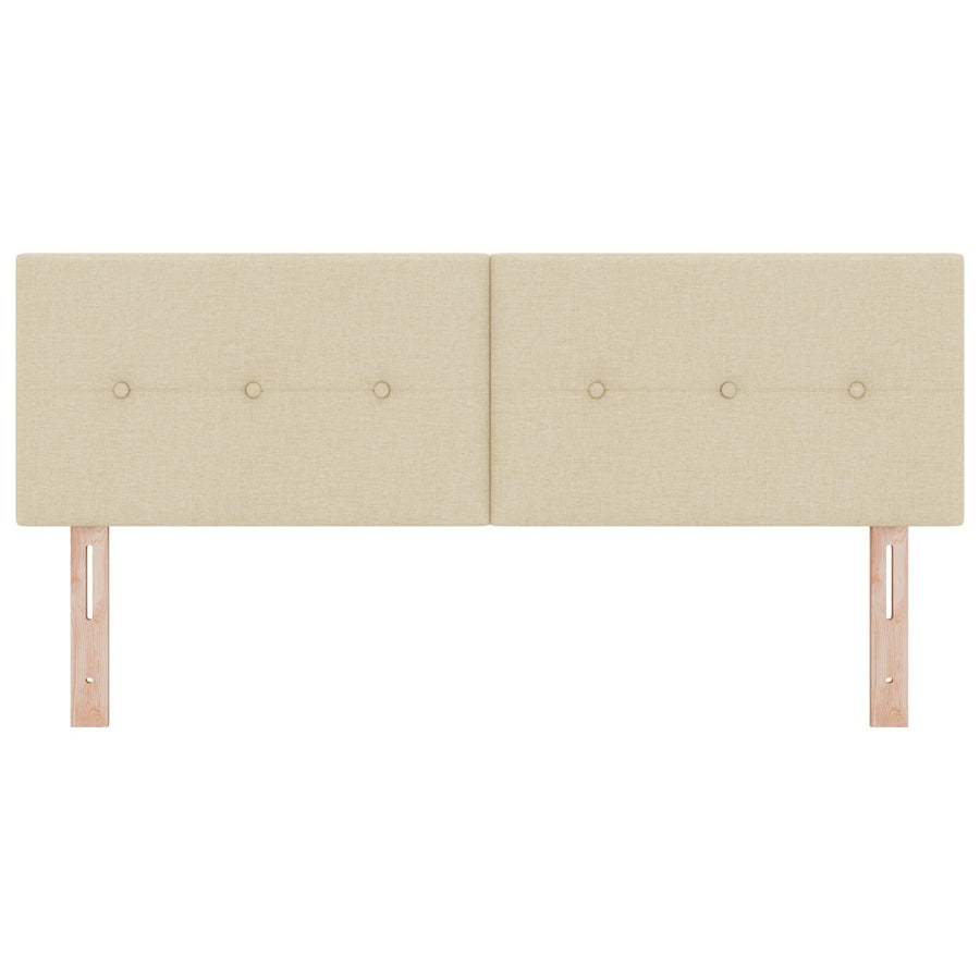Hoofdbord Met Knopen Tufted Stof Crème 160 cm Laag hoofdbord