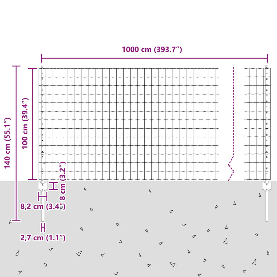 Tuinhekken Set Set Van 2 Grijs Gepoedercoat Staal 10 X 1 M