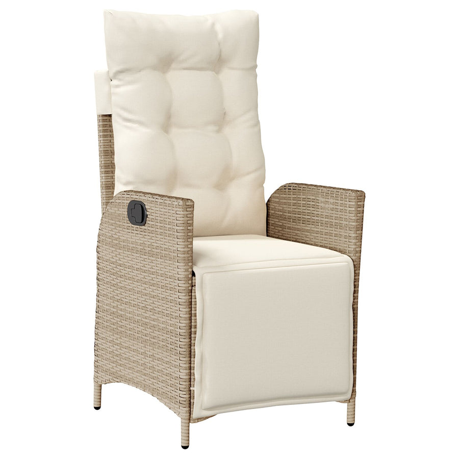 5 Delige Tuin Eetset Beige Poly Rattan
