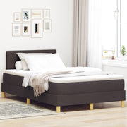 Box spring bed with mattress Dark brown 120 x 200 cm Fabric