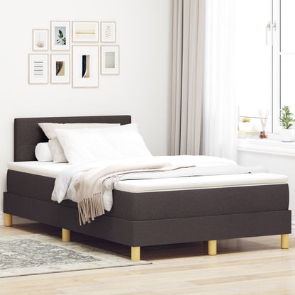 Boxspringbed Met Matras Stof Donkerbruin 120 x 200 cm Knopen met knopen