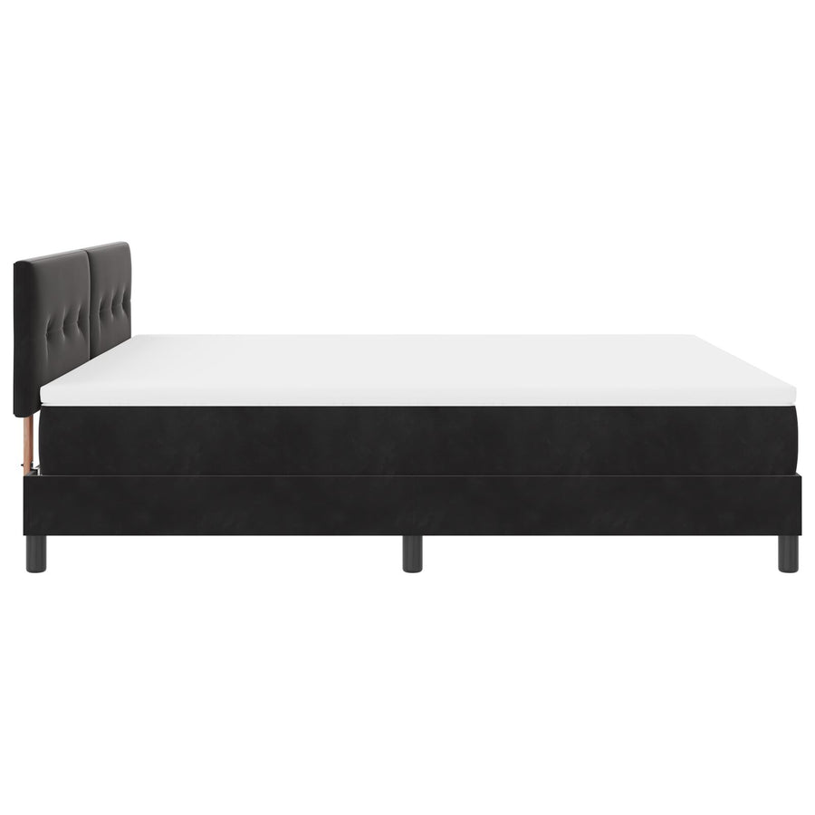 Boxspringbed Met Matras Zwart Super King Velvet Blauw