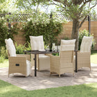 Tuinstoel set poly rattan beige 4 personen