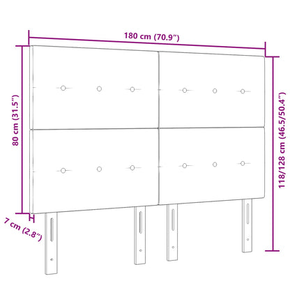 Hoofdbord Knopgeblokt Stof Lichtgrijs 180 cm Hoog hoofdbord