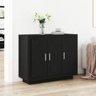 Dressoir zwart eiken 92x36.5x70 cm massief hout
