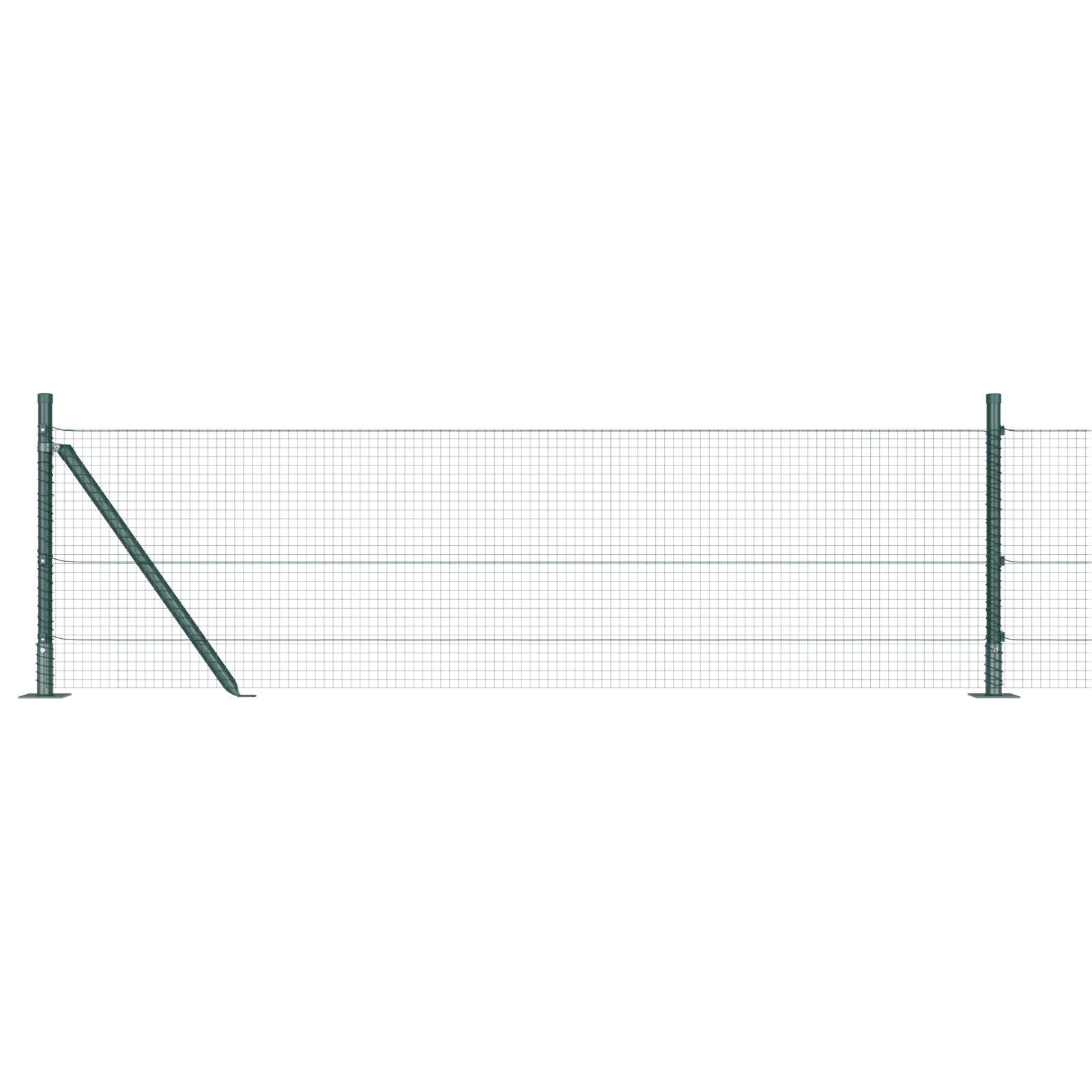 Gelaste Draadhek Met 13 Flanged Palen Groen 0.4X50 M Staal Gegalvaniseerd Staal