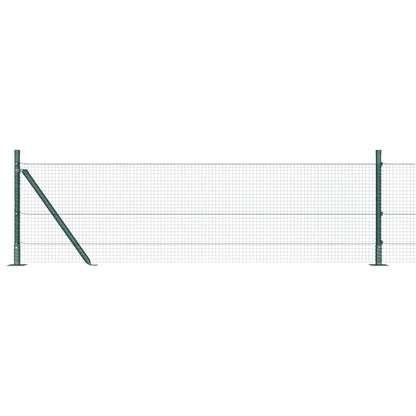 Gelaste Draadhek Met 13 Flanged Palen Groen 0.4X50 M Staal Gegalvaniseerd Staal