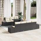 Tuinset 8-delig rotan bruin 7 personen