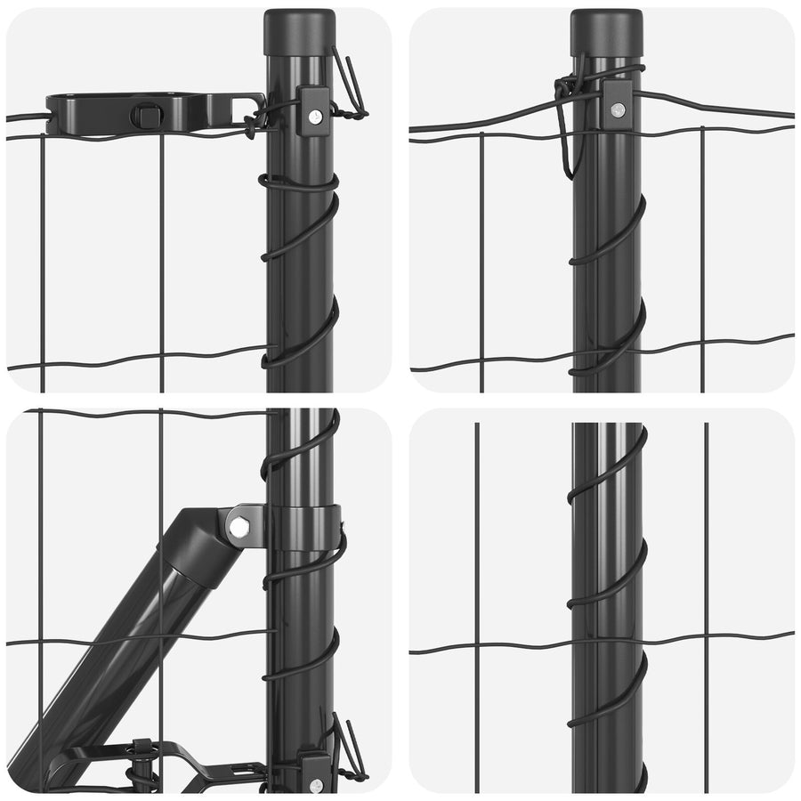 Euro Hek Met 7 Spike Posts 0.6X10 M Gegalvaniseerd Staal Grijs Gegalvaniseerd Staal