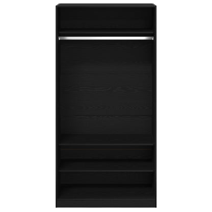 Kledingkast Zwart Eiken 100X50X200 Cm Gemonteerd Hout