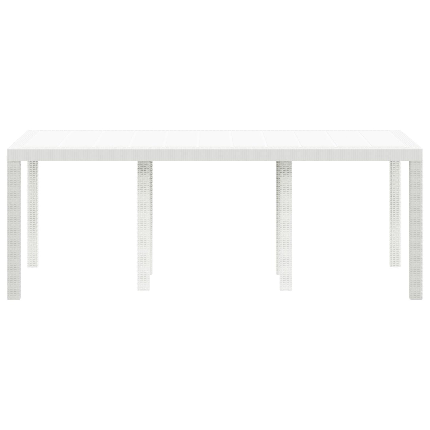 Tuin Tafel 200X100X73 Cm Poly Rattan Wit 2 m