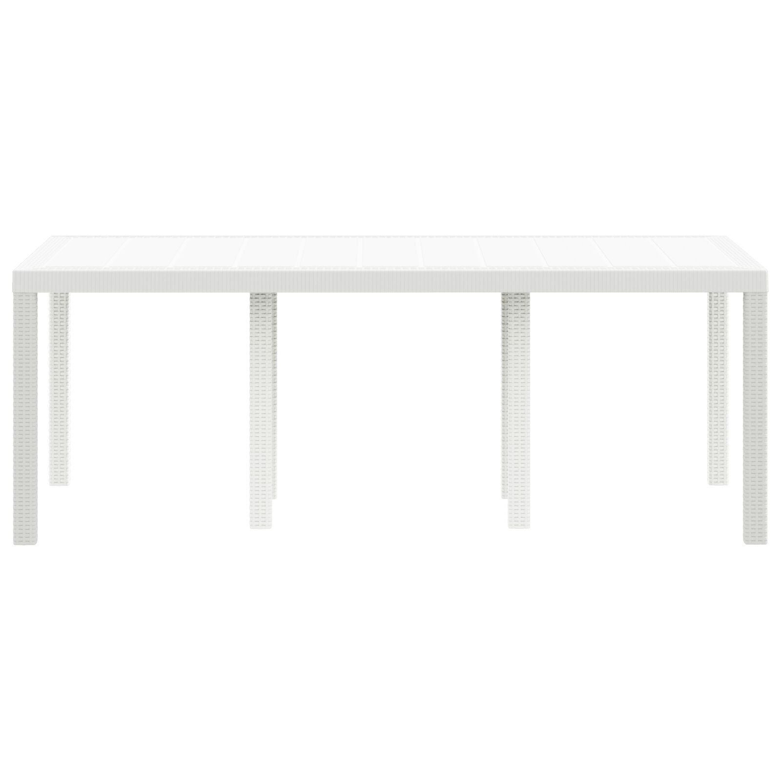 Tuin Tafel 200X100X73 Cm Poly Rattan Wit 2 m