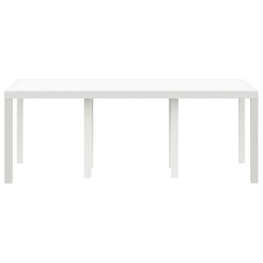 Tuin Tafel 200X100X73 Cm Poly Rattan Wit 2 m
