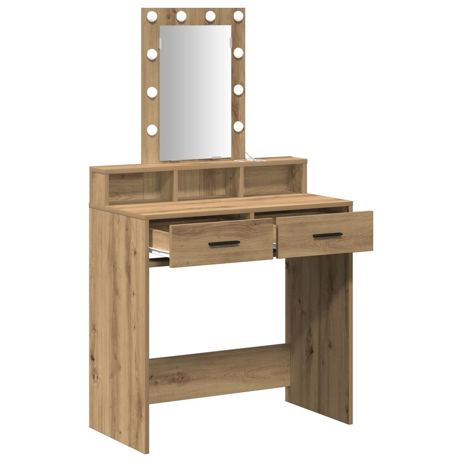 Kaptafel Met Led-Verlichting Artisan eiken 79 x 41 x 140 cm