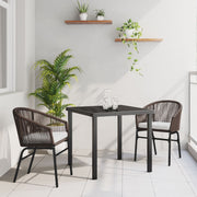 Tuinstoelenset 2 stuks PE rotan bruin