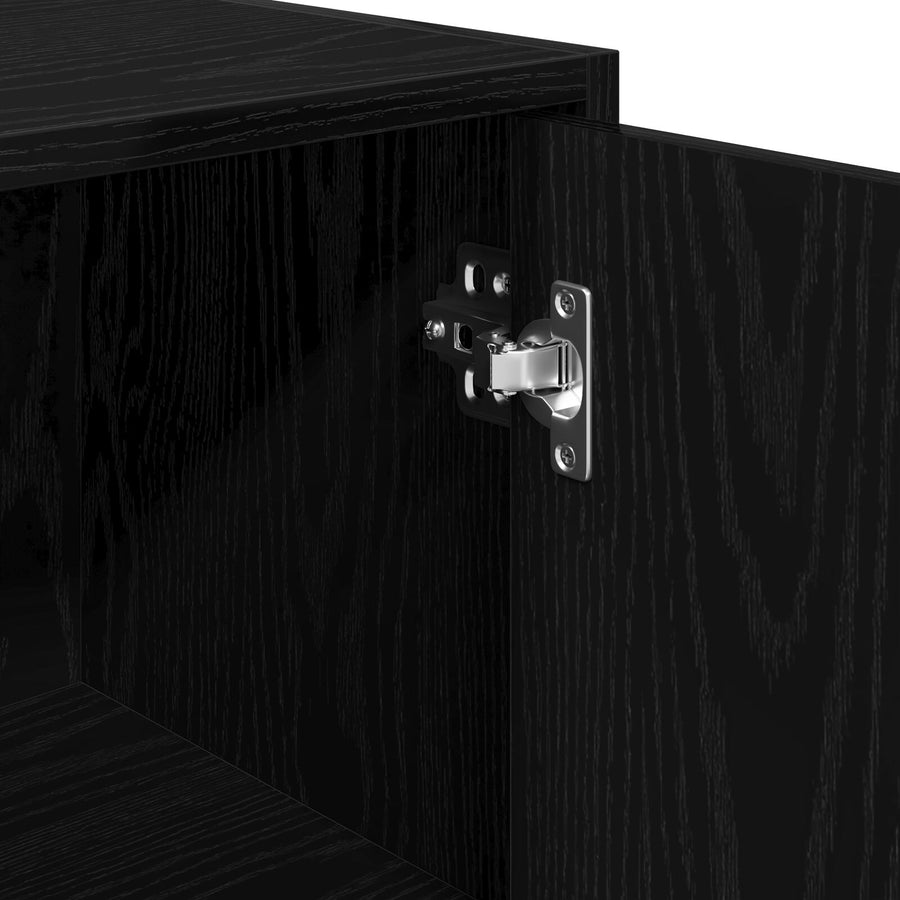 Badkamerkast Zwart Eiken 30X30X183,5 Cm Bewerkt Hout