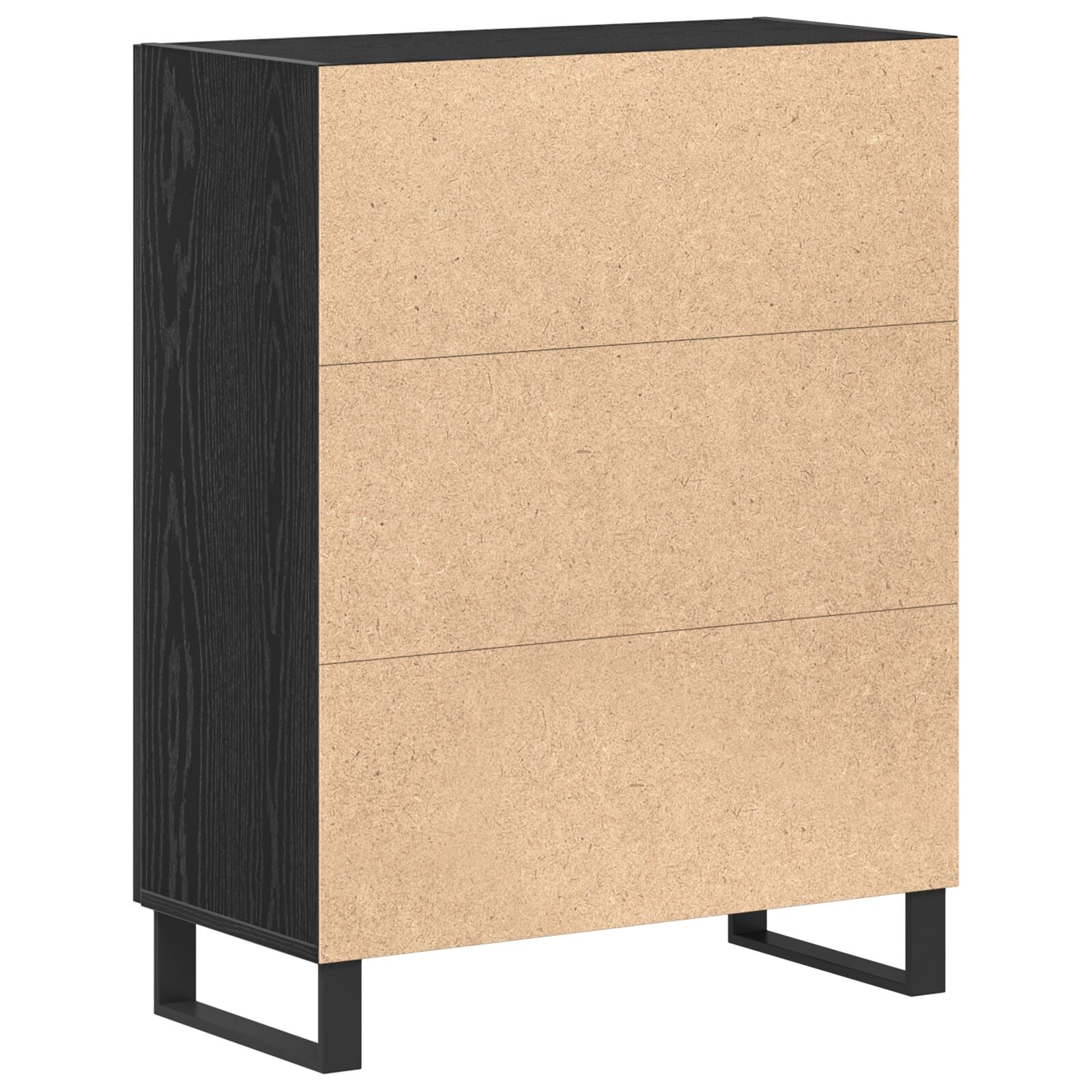 Sideboard Zwart Eiken 69,5X34X90 Cm Gefabriceerd Hout