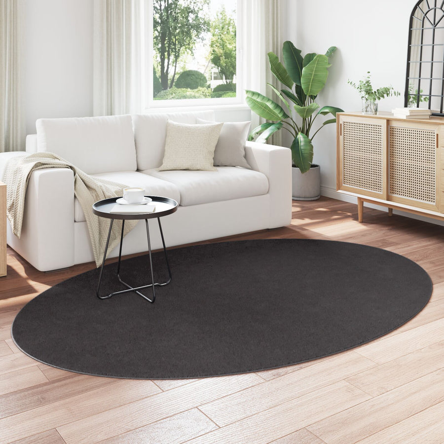 Kleden Polyester Accentkleed Rond Anthraciet 160 x 230 cm