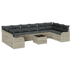 Tuinset poly rattan lichtgrijs 6 personen