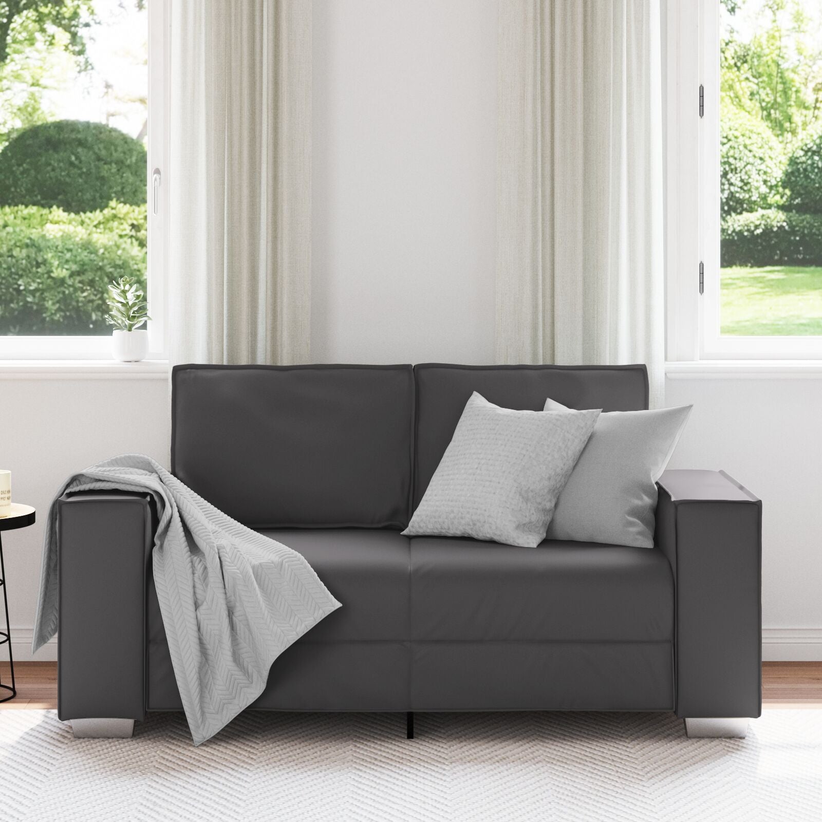 Loveseat Kunstleer Grijs 120 cm