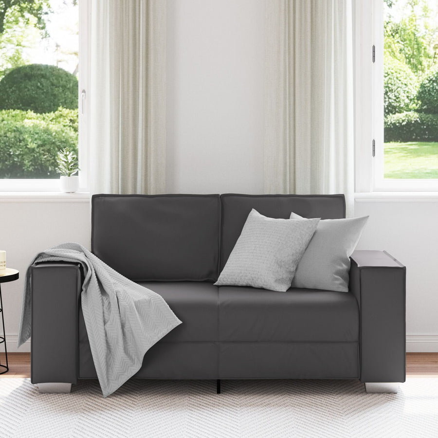 Loveseat Kunstleer Grijs 120 cm