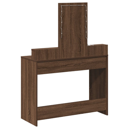 Kaptafel Met Led-Lampen Bruin eiken 100 x 41 x 140 cm