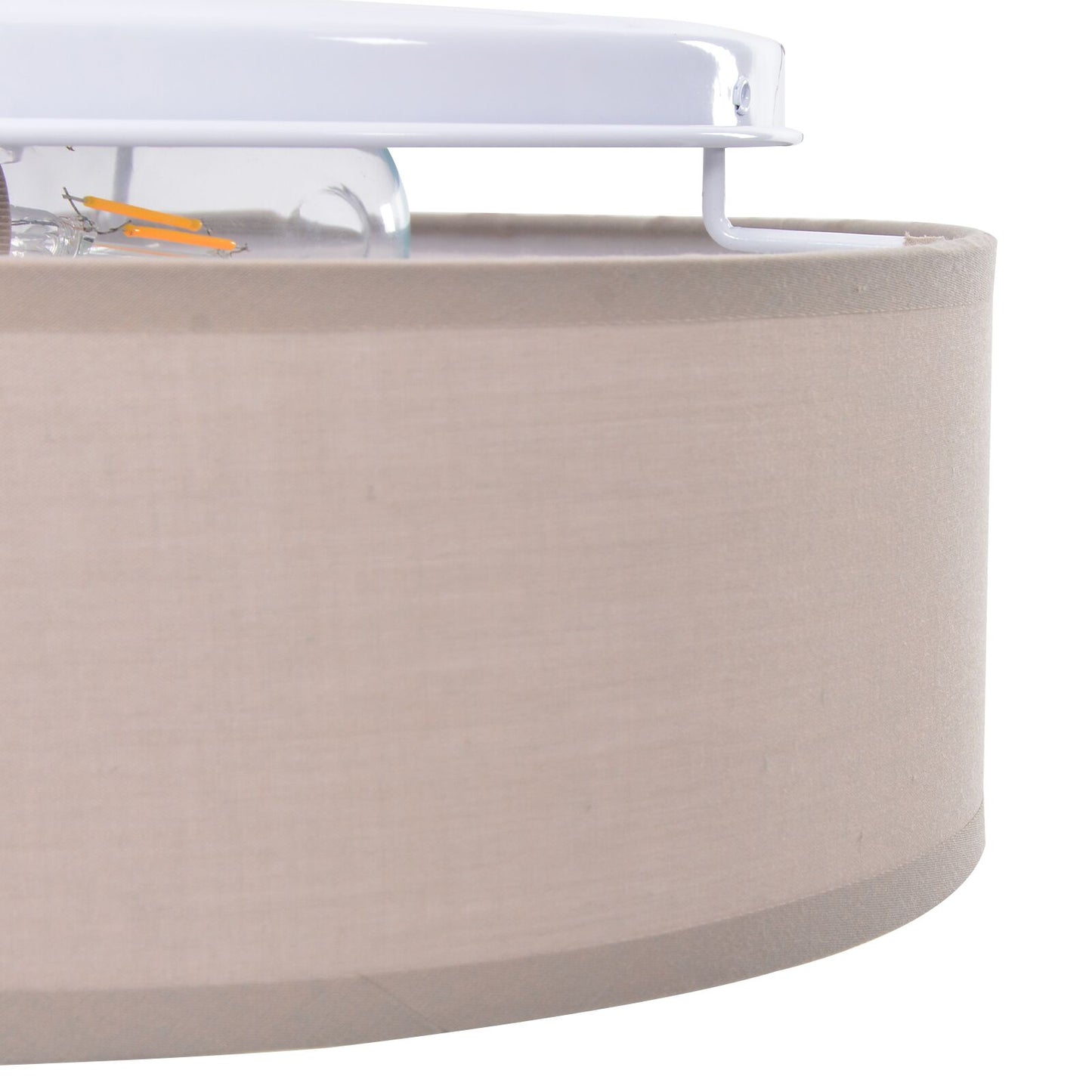 Plafondlamp Inbouw 30 Cm Stof E27 Ø30 x 13,5 cm taupe zonder stervormige lampenkap