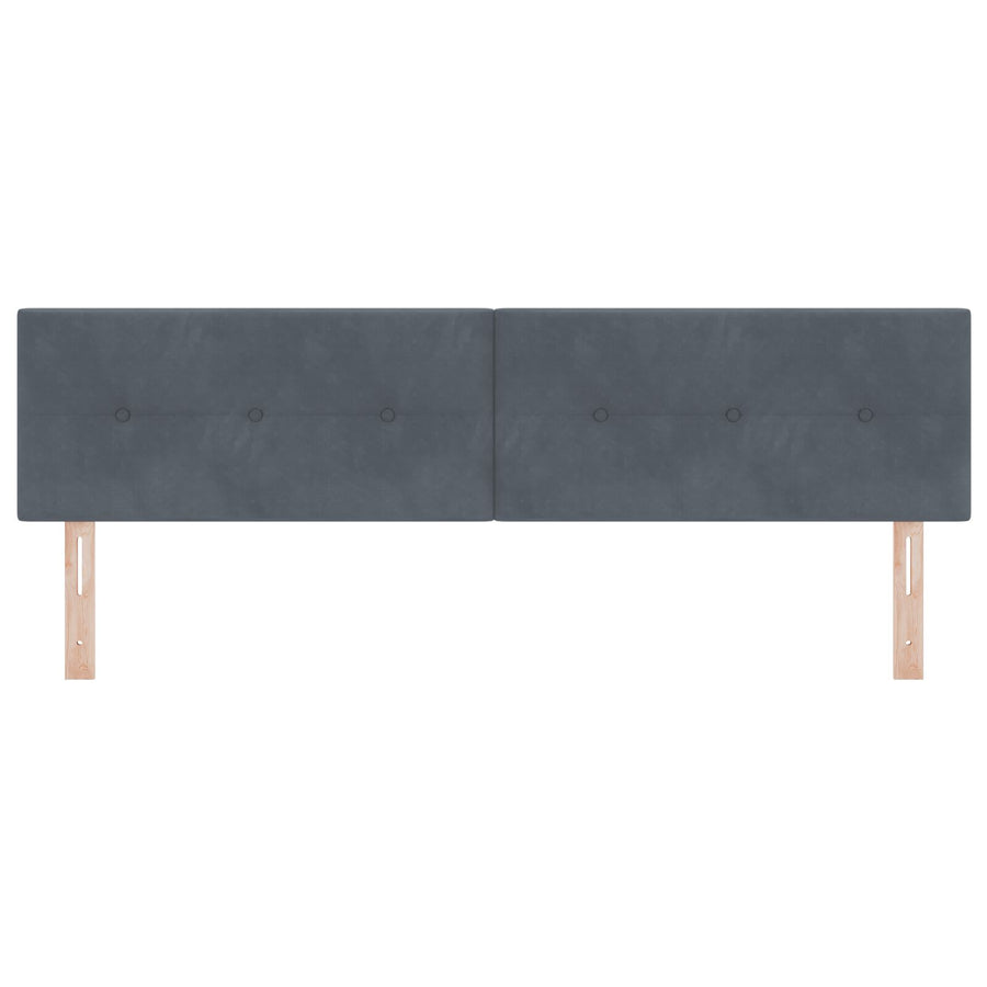 Hoofdbord Met Knopen Velvet Donkergrijs 180 cm Laag hoofdbord