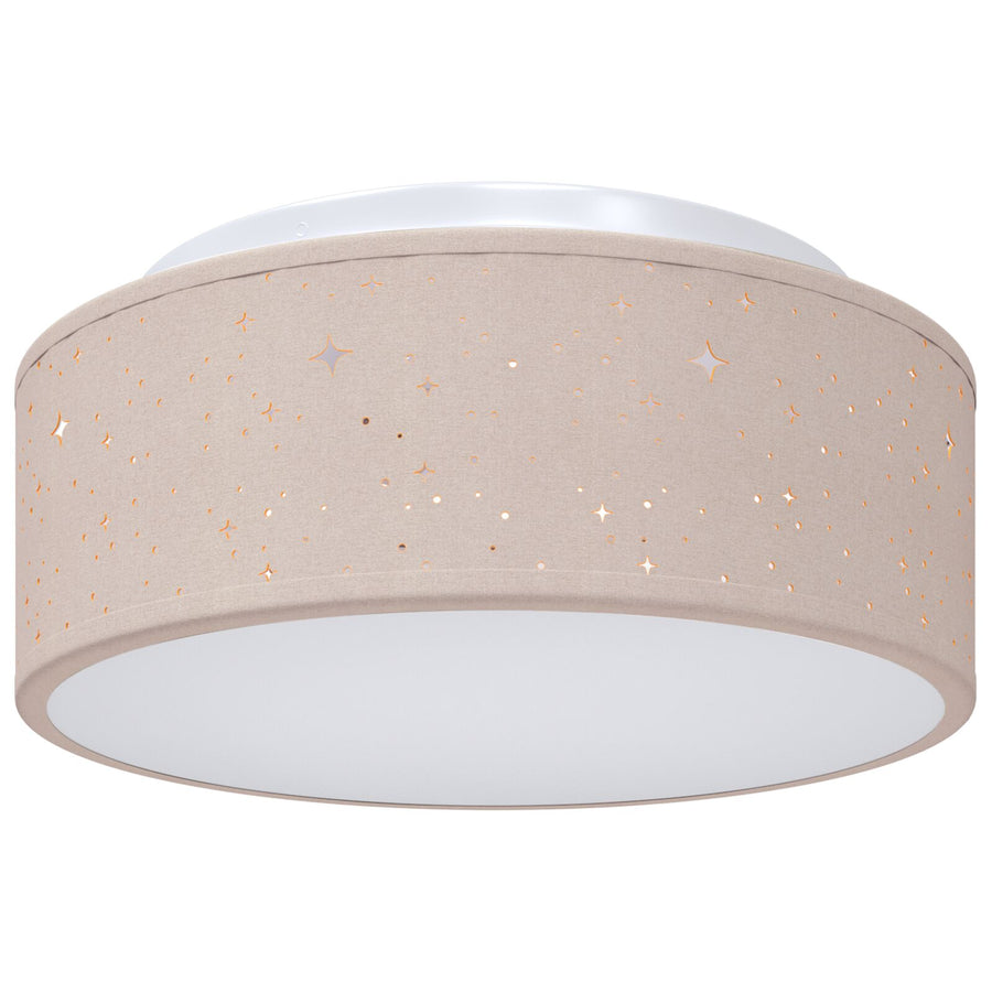 Plafondlamp Ø 30 Cm Stof E27 Ø30 x 13,5 cm Taupe met stervormige lampenkap