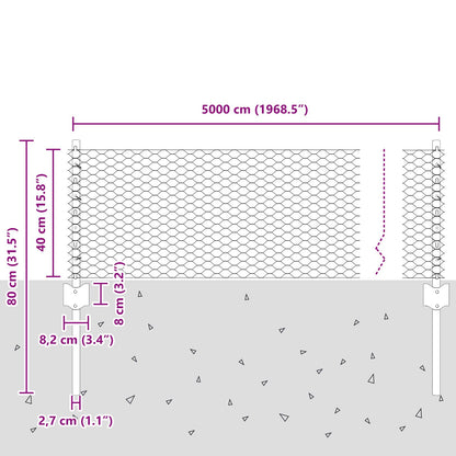 Heipalen 11 Stuks U-Channel 40 Cm Gegalvaniseerd Staal,  Hexagonaal Hek 0.4X50 M Gegalvaniseerd Staal