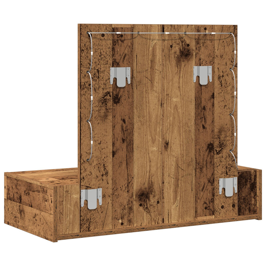 Wandgemonteerde Kaptafel -Lampen 83 x 40 x 70 cm Oud hout met LED
