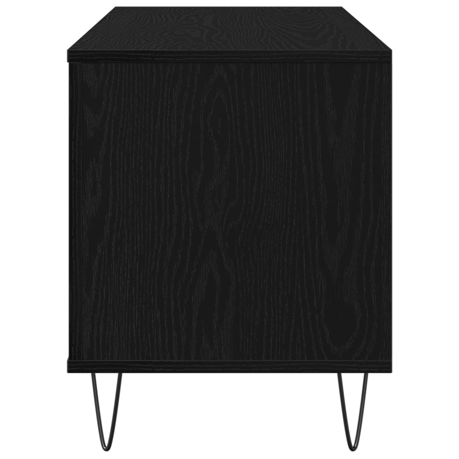 Record Cabinet 100X38X48 Cm Geprefabriceerd Hout Zwart eiken