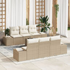 Loungeset polyrattan 7-delig beige voor 6 personen