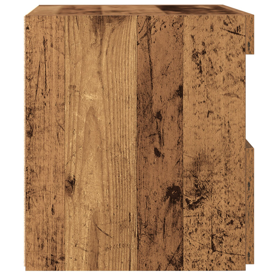 Nachtkastjes Met Led-Lampen 2 Stuks Oud Hout 50X40X45 Cm