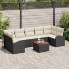 Garden Sofa Set with Cushions 8 pcs Black poly rattan