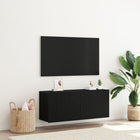 Tv-meubel 100x30x41 cm zwart eiken bewerkt hout